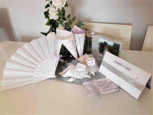 COORDINATO MATRIMONIO VENTAGLI CONI PARTECIPAZIONI SEGNAPOSTO 1